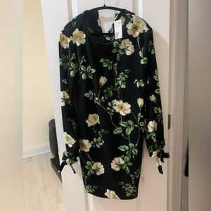 H&M black dress with floral design size M